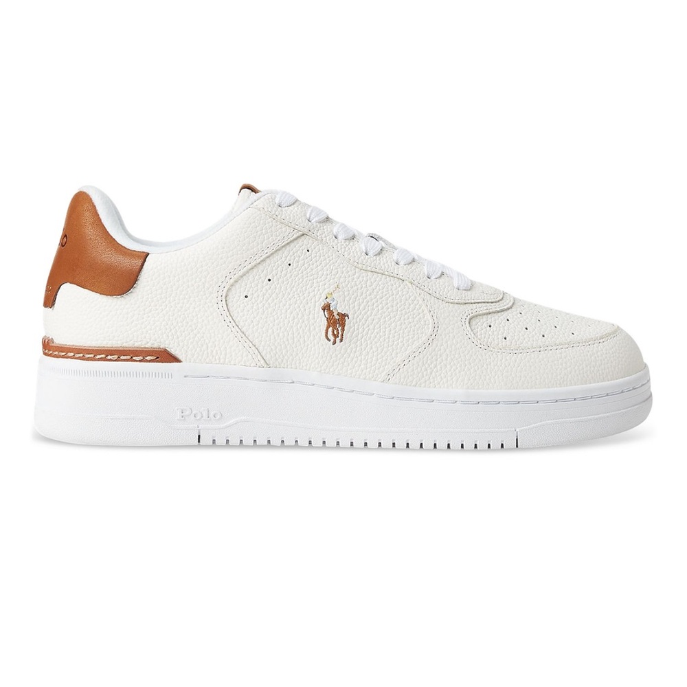Polo by Ralph Lauren White and Brown Sneakers